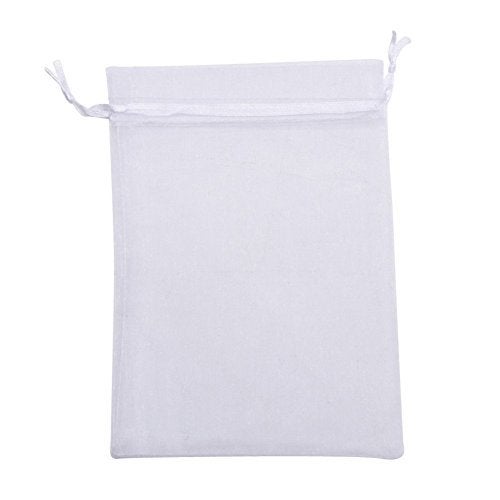 KUPOO Pack of 50PCS 8x12 Inch Organza Drawstring Gift Bag Pouch Wrap for Party/Game/Wedding (White) - Image 1